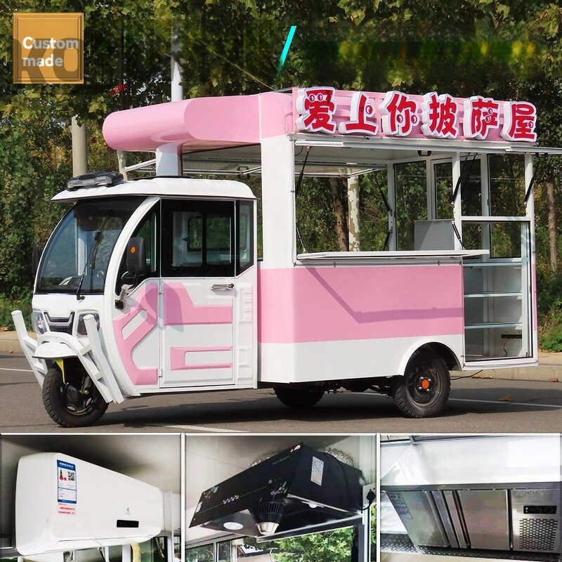 Electric Three-Wheeled Dining Car Manufacturer - Multi-Functional Mobile Food Truck Fast Food Ice Cream Fruits