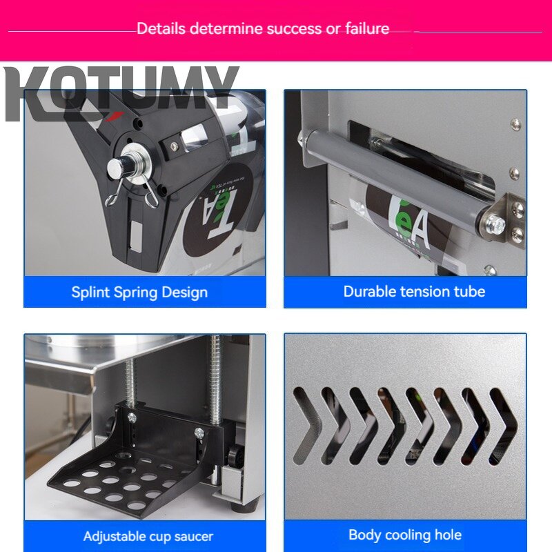 Cup Sealing Machine Manufacturer - 220V Commercial Full Automatic Bubble Tea for 90/95mm PP PE PC Milk Tea Cup Sealer