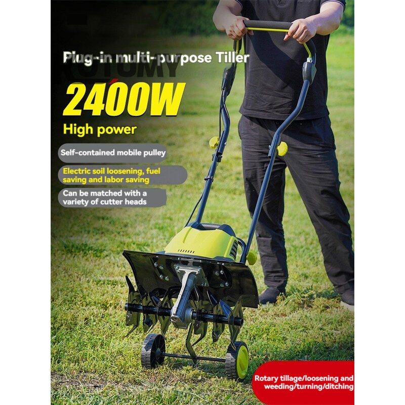 Electric Plough Machine Manufacturer - Mini Tiller Cultivator Scarifier Garden Household Soil Ploughing Digging Loosening Equipment 220V