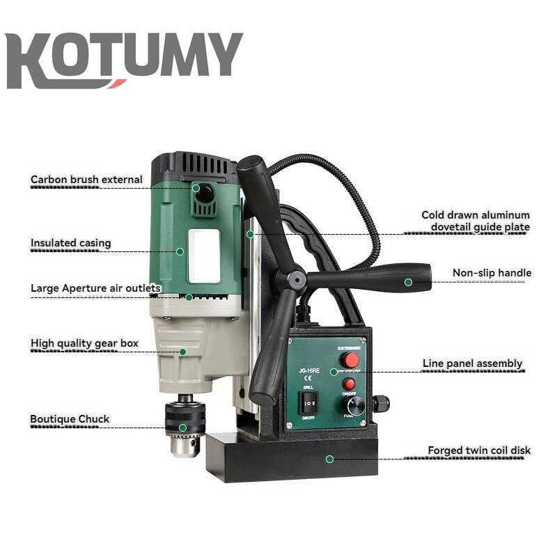 Magnetic Drill Manufacturer - Electric 220V Portable Industrial Grade Drilling Professional Tools Adjustable Speed Forward and Reverse