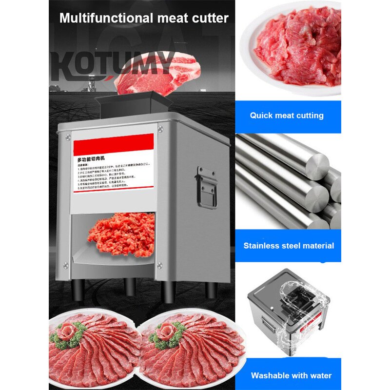 Electric Meat Cutting Manufacturer - 220V Stainless Steel for Cut Meat Slices Shredded Meat Multifunctional Food Chopper Chipper