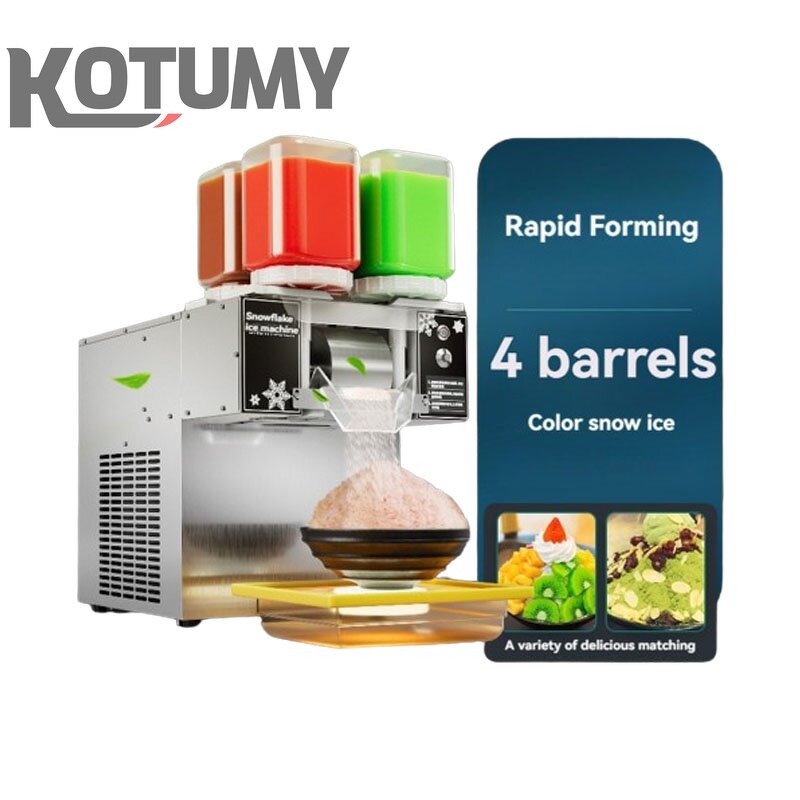 Snow Ice Maker Manufacturer - Commercial Air Cooling Shaver Korea Bingsu Four Barrels Colorful Snowflake Ice Shaving