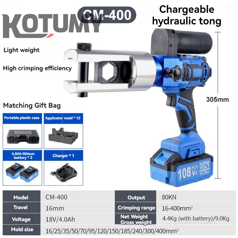 Crimping Pliers Manufacturer - CM-70/300/400 Lithium Battery Electric Hydraulic Wire Terminals Crimping Cable Pliers