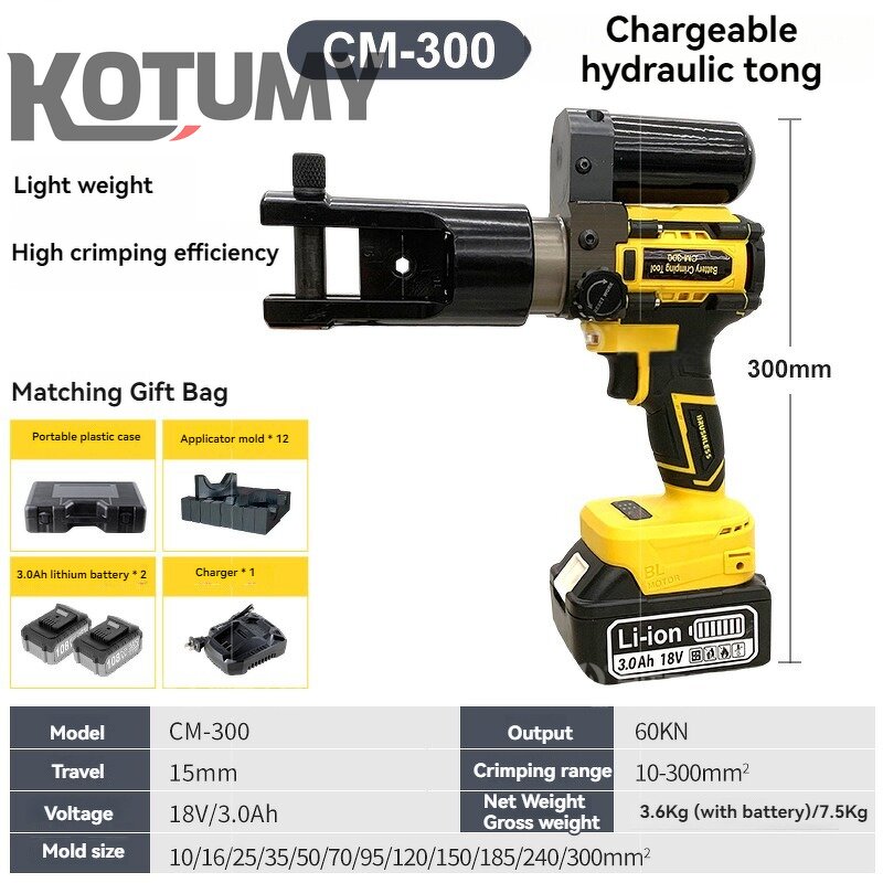 Electric Hydraulic Crimping Pliers Manufacturer - Portable Lithium Battery Copper Aluminum Terminal Charging Crimping Electricians 18V 4.0Ah