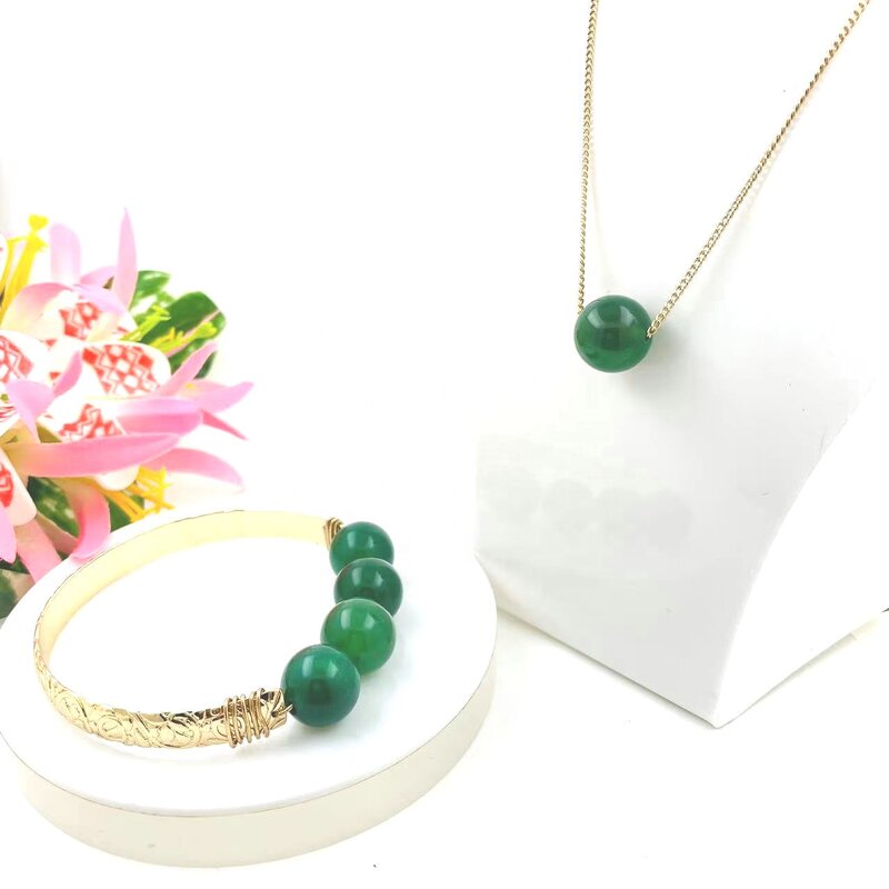 Jade Beads Bracelet Necklace Set Manufacturer - Wired Bracelet with Turtle Hawaiian Honu Different Sizes Colors Available Ready to Ship