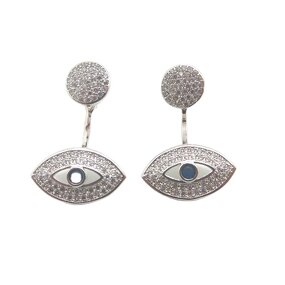 Customized Evileyes 925 Silver Paved Cz Earring Manufacturer - Sterling Silver Jewelry Custom Designs Can Make Fast Making and Delivery C5922