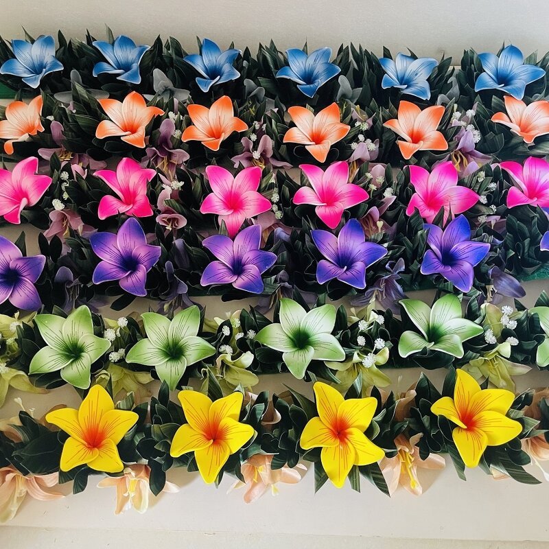 T Leafs Ribbon Plumeria Headband Manufacturer - Foam Floral Accessories Artificial Island Tiara Frangipani Dance Party Graduation Wedding