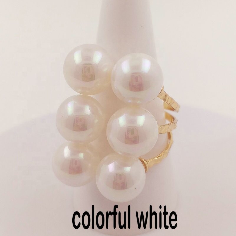 6 Pearl Ring Manufacturer - 15 Different Colors Adjustable Sizes Shell Pearl All Colors Available Ready to Ship Guam Hawaiian Jewelry