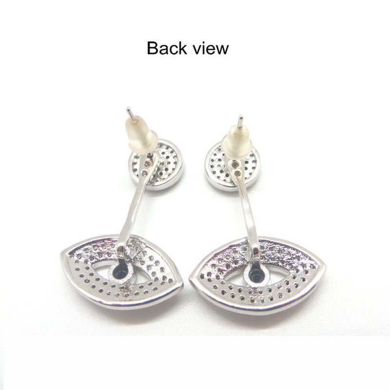 Customized Evileyes 925 Silver Paved Cz Earring Manufacturer - Sterling Silver Jewelry Custom Designs Can Make Fast Making and Delivery C5922