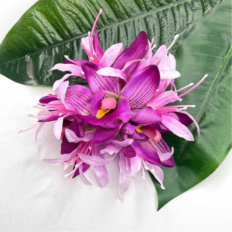 Orchid Lily Hair Clip Manufacturer - 8 Colors Available Artificial Floral Flower Hair Accessories Dance Party Wedding Jewelry Fast Delivery
