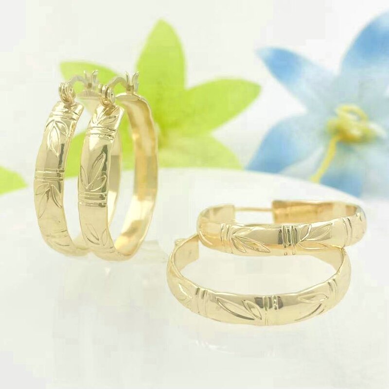 Bamboo Hoop Earrings Manufacturer - 5mm Wide Bamboo Wire 30mm Hoop Ready to Ship Hawaiian Guam Jewelry