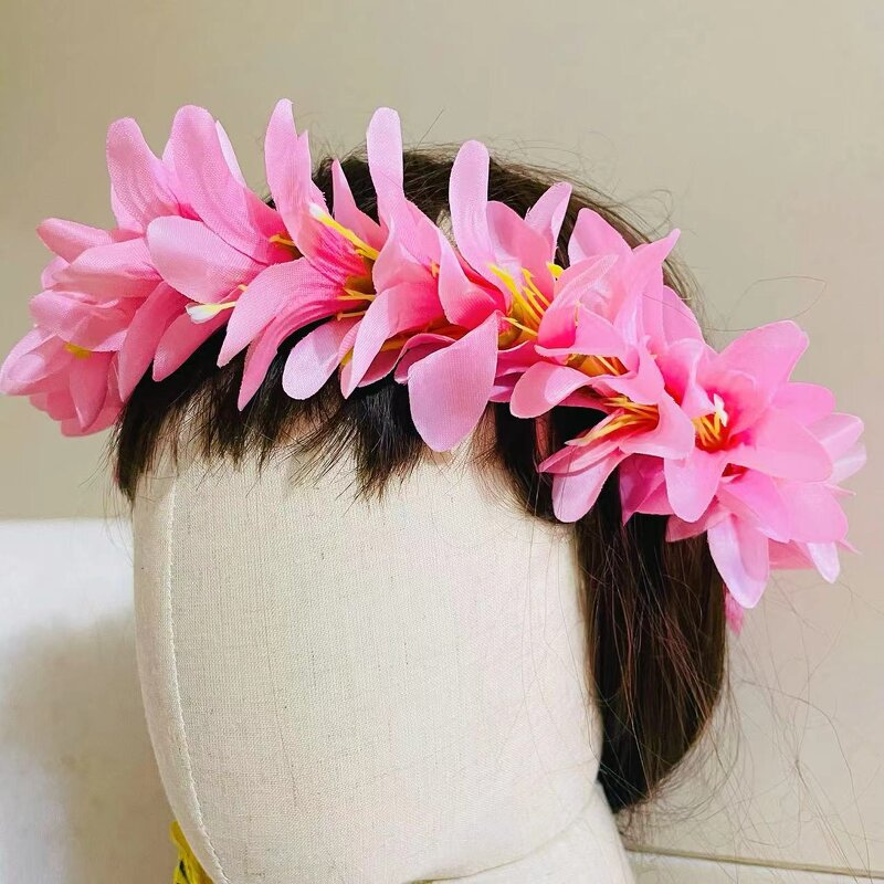 Cloth Lily Flowers Headleis Manufacturer - Artificial Tropical Flower Island Frangipani Tiare Hibiscus Pin Comb Headband Dancing Party Accessories