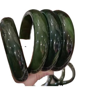 Darkleave Green Jade Bangle Manufacturer - Large US Size9-10 Indian Agate Stone Gemstone Width Healing Crystal Bracelet Best Gift for Woman Man