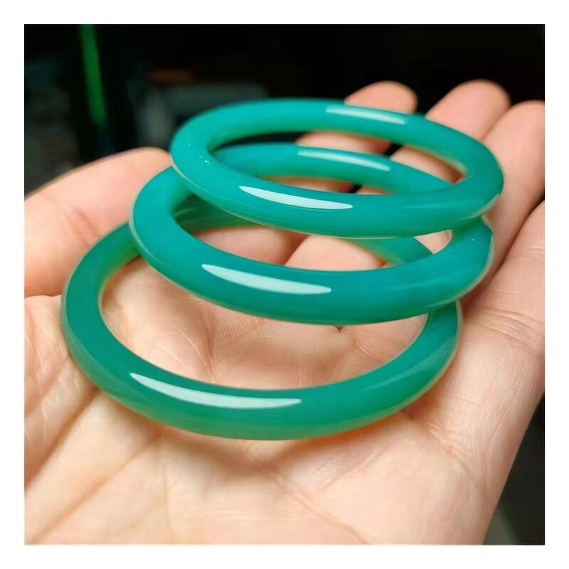 Kids Bangle Manufacturer - 6mm Wide Jade Agate Stone Gemstone Heritage Healing Crystal Bracelet Best Gift for Baby Multi Colors Ready to Ship