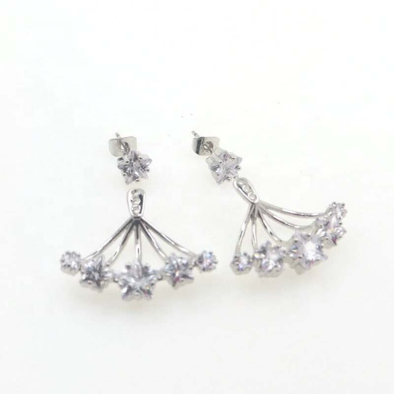 Customized Silver Pentagon Star Earrings Manufacturer - C5887