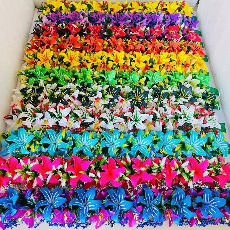 Plumeria Headband Foam Flower Manufacturer - Tropical Green Leaves 11 Colors Available Hula Dance Wedding Party Graduation Celebration