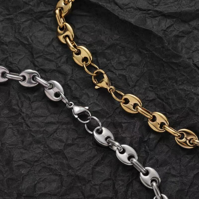 Stainless Steel Necklace Bracelet Set Manufacturer - Necklace16 17 18inch Bracelet 7 8 Inch Gold and Steel Color All Available