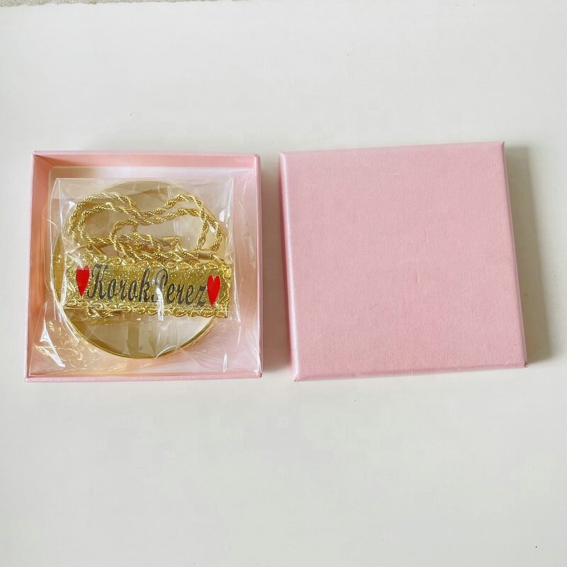 Custom Logo Cardboard Jewelry Gift Box Manufacturer - Pink Box Necklace Bangle Package Drawer Paper Box with White Foam Jewelry Packaging