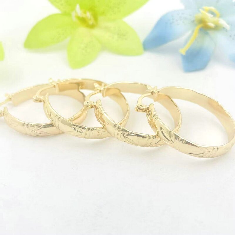 Bamboo Hoop Earrings Manufacturer - 5mm Wide Bamboo Wire 30mm Hoop Ready to Ship Hawaiian Guam Jewelry