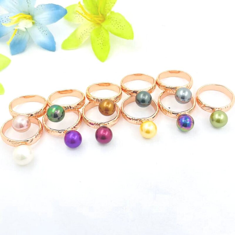 5mm Bamboo Pearl Ring Manufacturer - 15 Different CZ Stones 9 Different Sizes Rose Gold Silver Color All Available Guam Hawaiian Jewelry