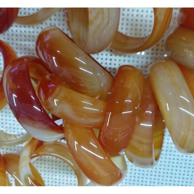 Natural Red Jade Bangle Manufacturer - Large US Size7.5-9 Indian Agate Stone Gemstone Width Healing Crystal Bracelet Best Gift for Woman Man