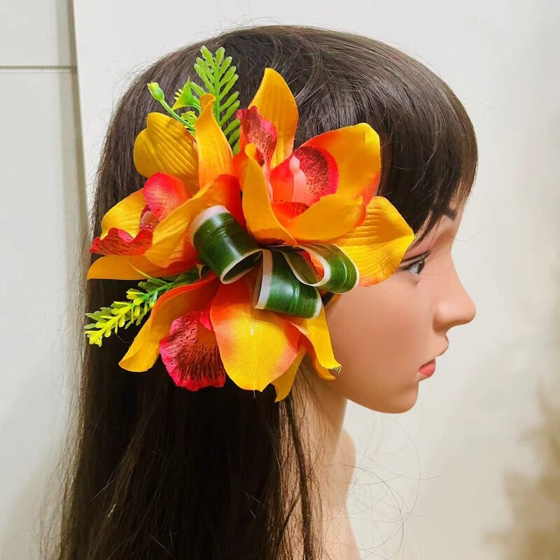 Orchid Lily Hair Clip Manufacturer - 7 Colors Available Artificial Floral Flower Hair Accessories Dance Party Wedding Jewelry Fast Delivery