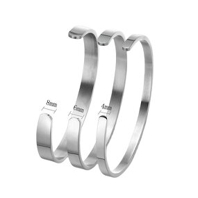 Cuff C Shape Bracelet Manufacturer - Men Gifts Bracelets Numbers Stainless Steel Jewelry Custom Size Designs Welcome Fast Making and Delivery