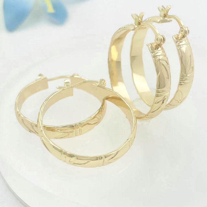 Bamboo Hoop Earrings Manufacturer - 5mm Wide Bamboo Wire 30mm Hoop Ready to Ship Hawaiian Guam Jewelry