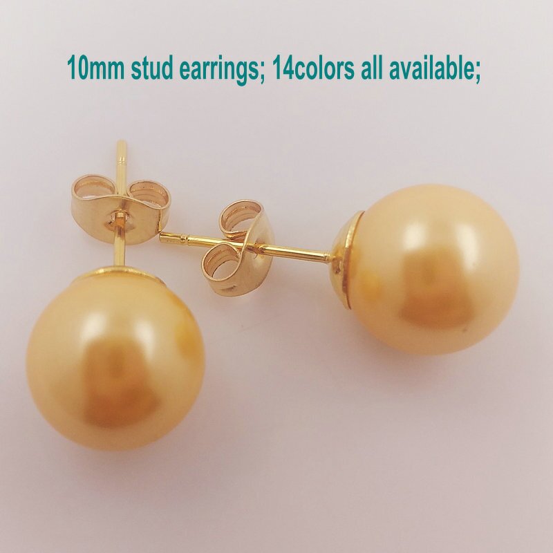 Stud Earring Pendant Pearl Set Manufacturer - Rainbow Colorful Black Light Pink Coffee Brown White Purple Silver Green Yellow Black Dark Grey