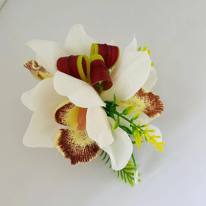 Orchid Lily Hair Clip Manufacturer - 7 Colors Available Artificial Floral Flower Hair Accessories Dance Party Wedding Jewelry Fast Delivery