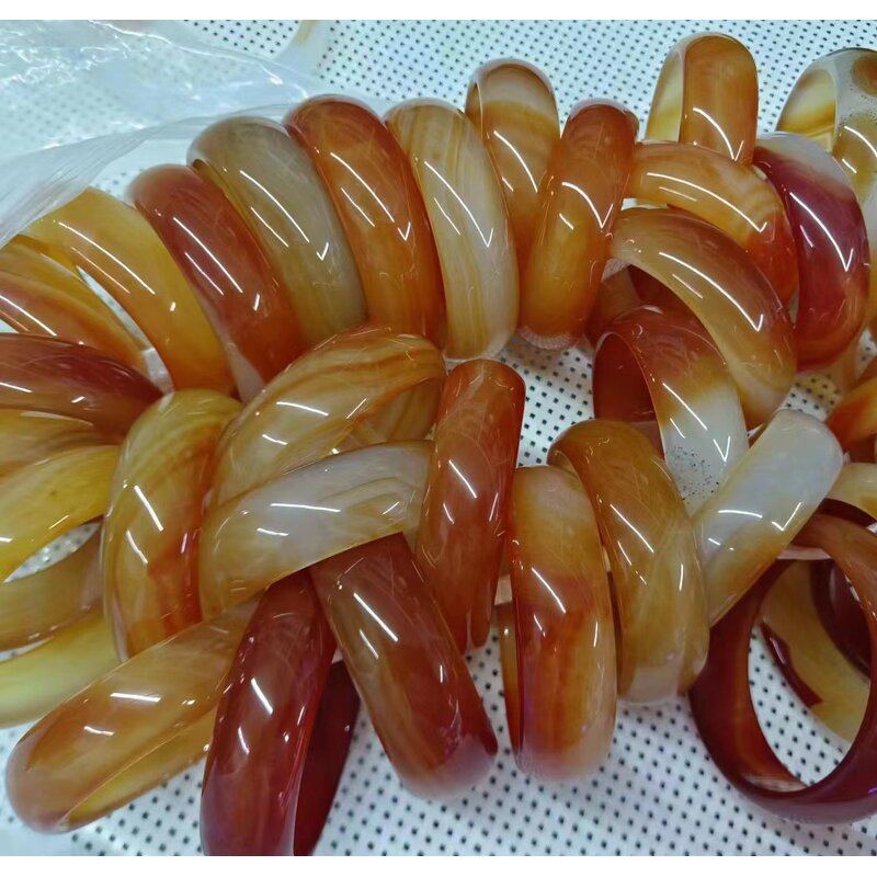 Natural Red Jade Bangle Manufacturer - Large US Size7.5-9 Indian Agate Stone Gemstone Width Healing Crystal Bracelet Best Gift for Woman Man