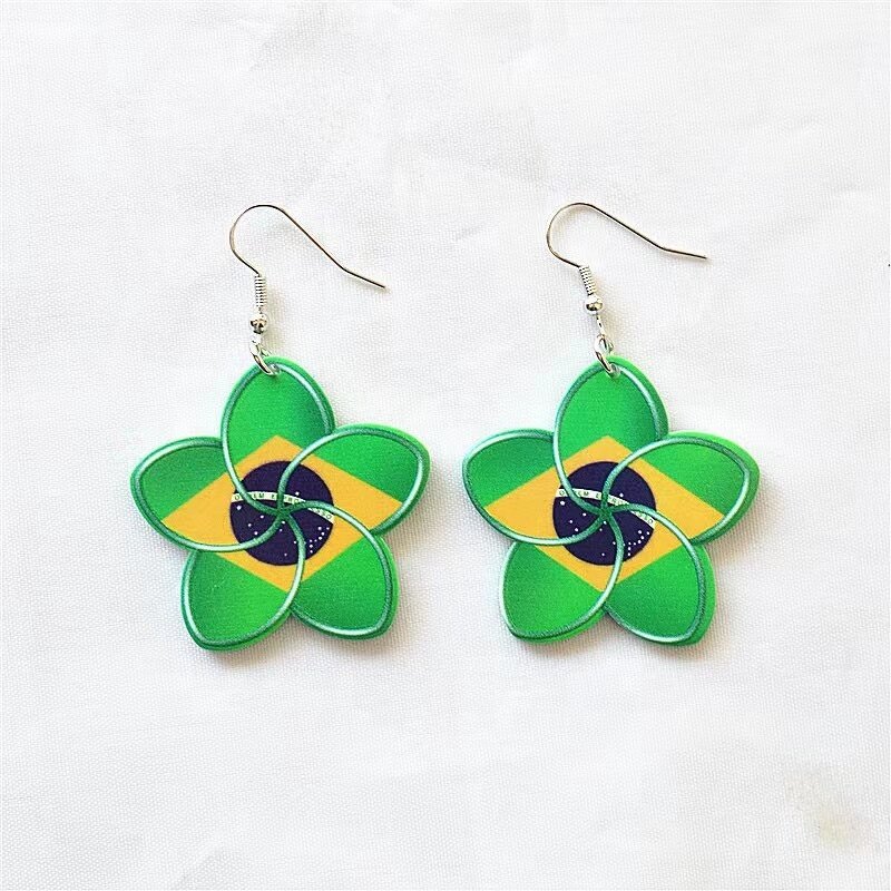 Enamel Plumeria Flower Acrylic Earring Manufacturer - Hawaiian Gold Jewelry Earring Set for Woman Girl Dancing Party