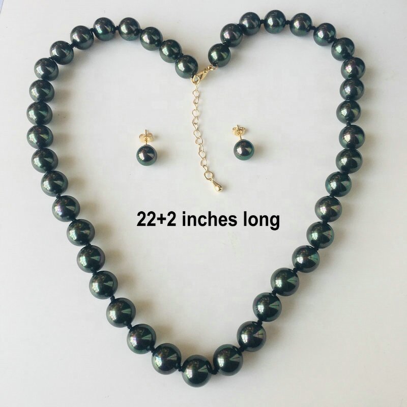 Hawaiian Jewelry Set Manufacturer - Pearl Necklace with Stud Earring Samoan Polynesian Jewelry Gold Long Chain Pearl for Woman