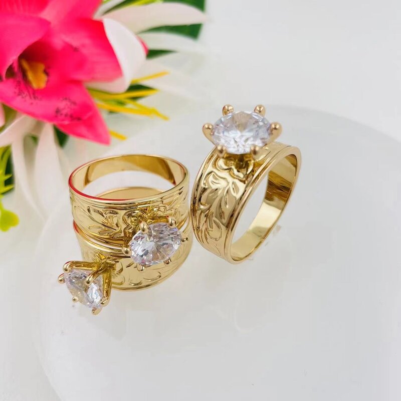 Diamond Ring Manufacturer - 6 Sizes All Ready to Ship 12mm Wide Ring with 8mm Big CZ Stone Hawaiian Plumeria Ring Samoan Jewelry