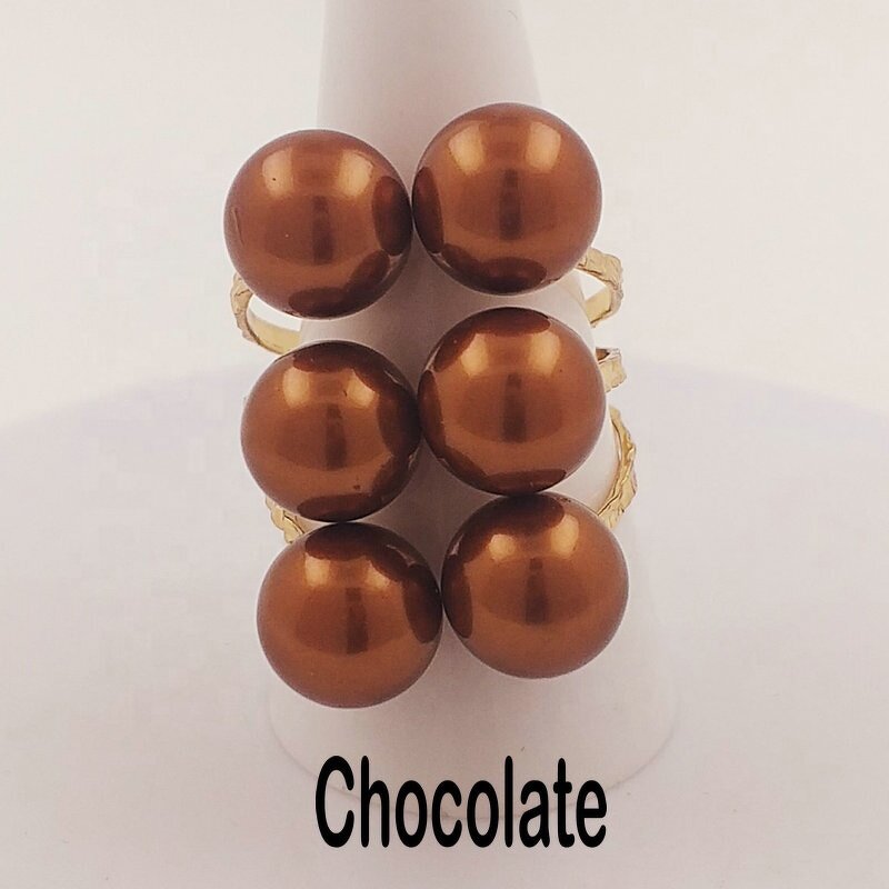 6 Pearl Ring Manufacturer - 15 Different Colors Adjustable Sizes Shell Pearl All Colors Available Ready to Ship Guam Hawaiian Jewelry