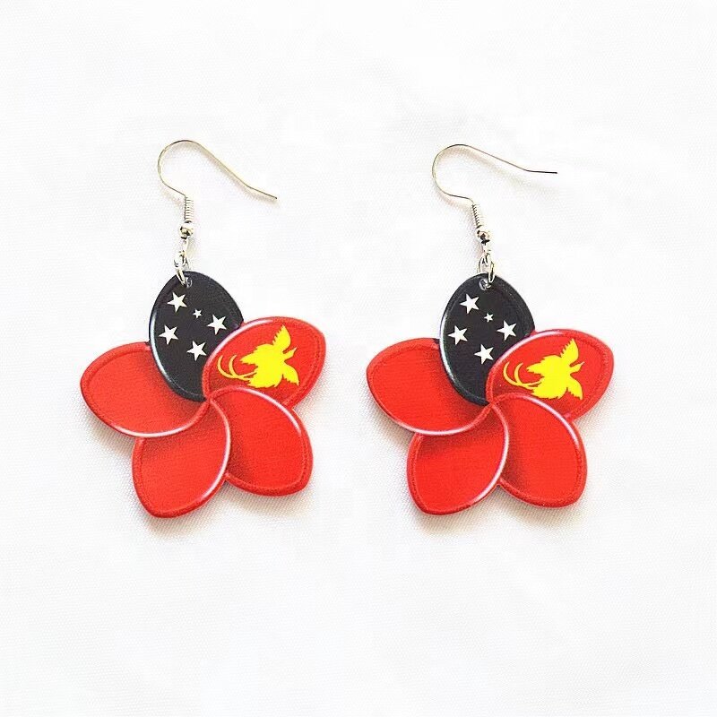 Enamel Plumeria Flower Acrylic Earring Manufacturer - Hawaiian Gold Jewelry Earring Set for Woman Girl Dancing Party