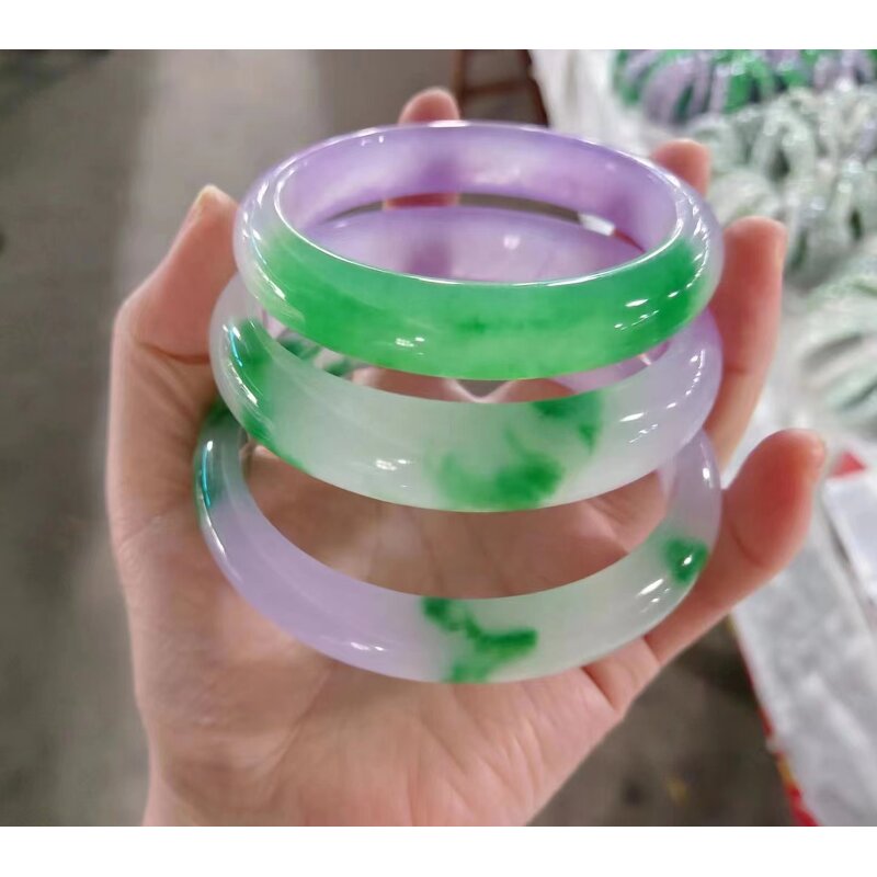 Green Jade Bangle Manufacturer - Large US Size8-9 Indian Agate Stone Gemstone Width Healing Crystal Wide Bracelet Best Gift for Woman Man