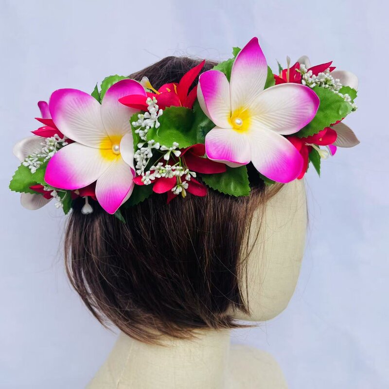 Plumeria Foam Flower Headband Manufacturer - Tropical Leaves for Hula Dance Wedding Party Graduation Island Girl Head Accessories
