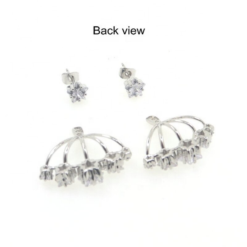 Customized Silver Pentagon Star Earrings Manufacturer - C5887