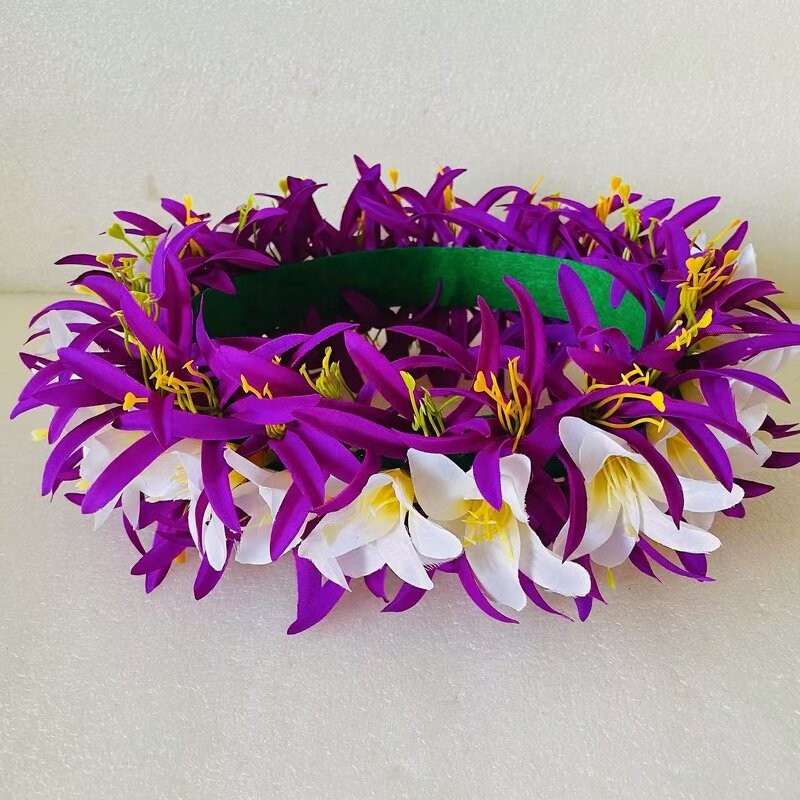 Silk Spider Lily with Orchid Headband Manufacturer - 63CM Haku Hawaiian Dance Party Hula Girl Headwear Wedding for Aloha Tahiti Flower Crown