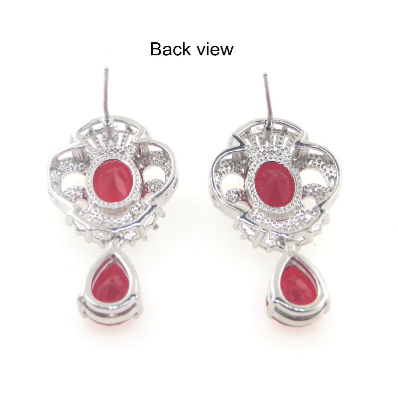 Customized 925 Silver Paved Cz Earring Manufacturer - Garnet Custom Designs Welcome C5708