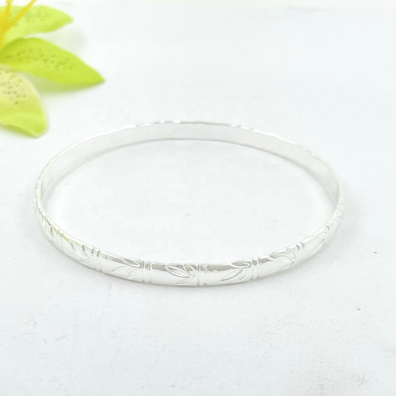 5mm Bamboo Bracelet Manufacturer - Kids Adult Sizes Brass Bangle Gold Silver Rose Gold Color Guam 7 Day Hawaiian Samoan Jewelry