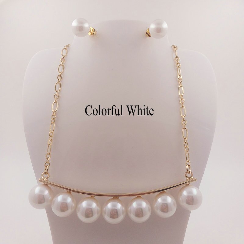 Hawaiian Pearl Jewelry Set Manufacturer - Stud Pearl Earring Gold Filled Long Chain Pearl Set for Samoan Polynesian Island Girls Women