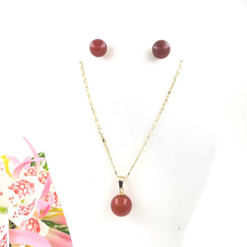 Jade Set Necklace with Stud Earring Manufacturer - Hawaii Samoa Guam Jewelry Wholesale Best Gift for Mom Mother's Day
