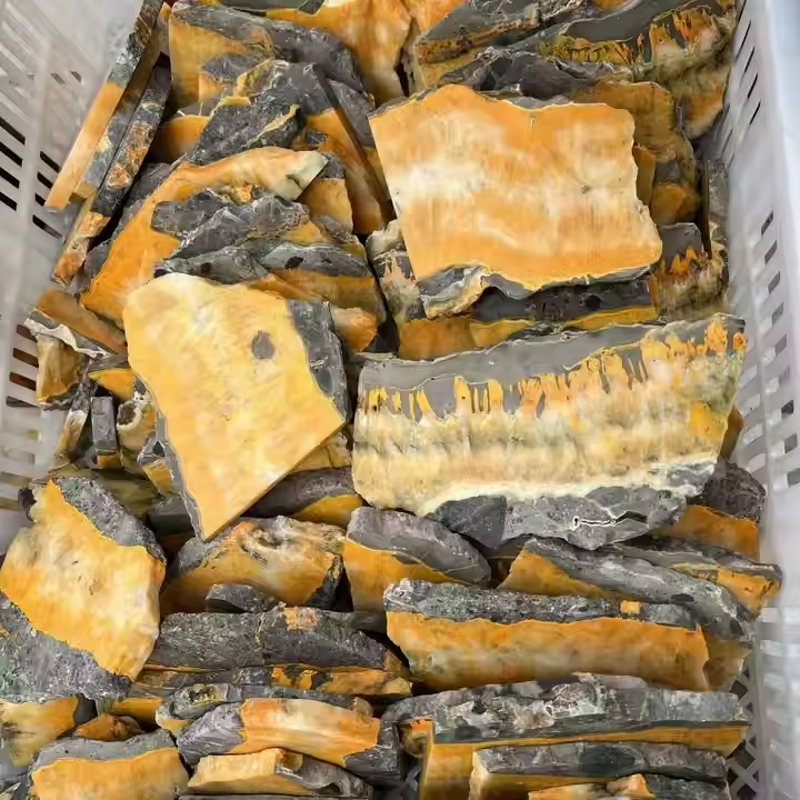 Bumble Bee Jasper Slab Manufacturer - Wholesale Natural Crystal Quartz Slice for Healing Engraved Home Decoration