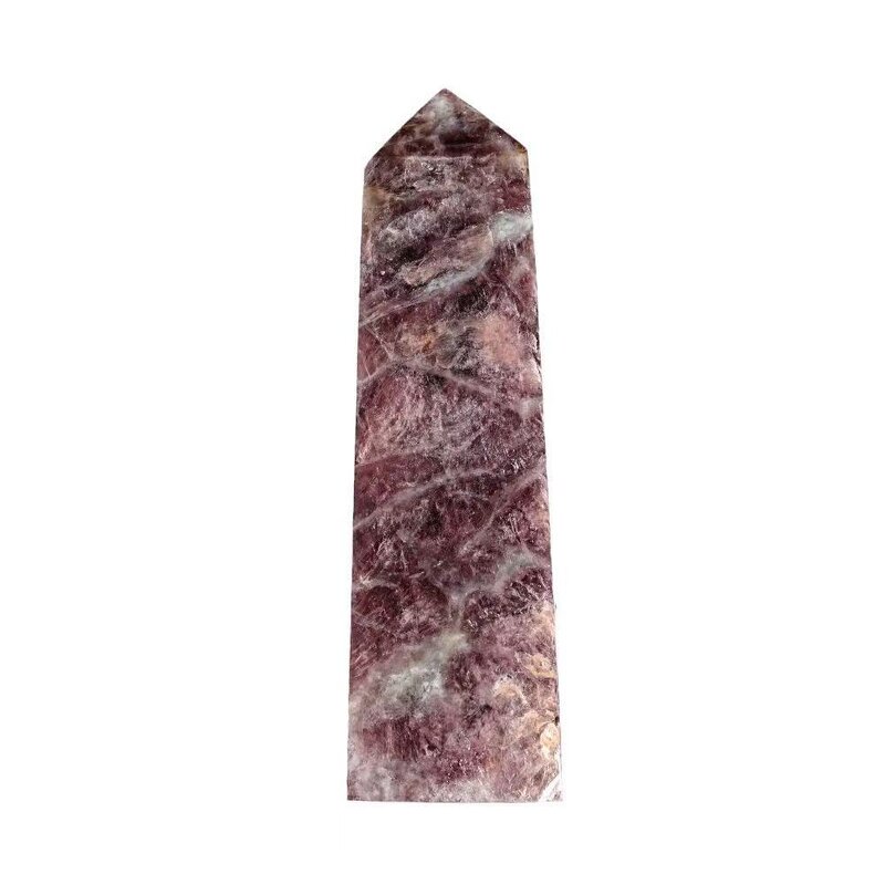 Lepidolite Crystal Pillar Manufacturer - Natural Single-Pointed Four-Sided Carved From Rough Stone Polished Raw