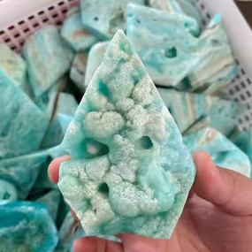 Blue Hemimorphite Crystal Ornament Manufacturer - Factory Wholesale Natural Flame Freeform for Home Decor Souvenir Gift