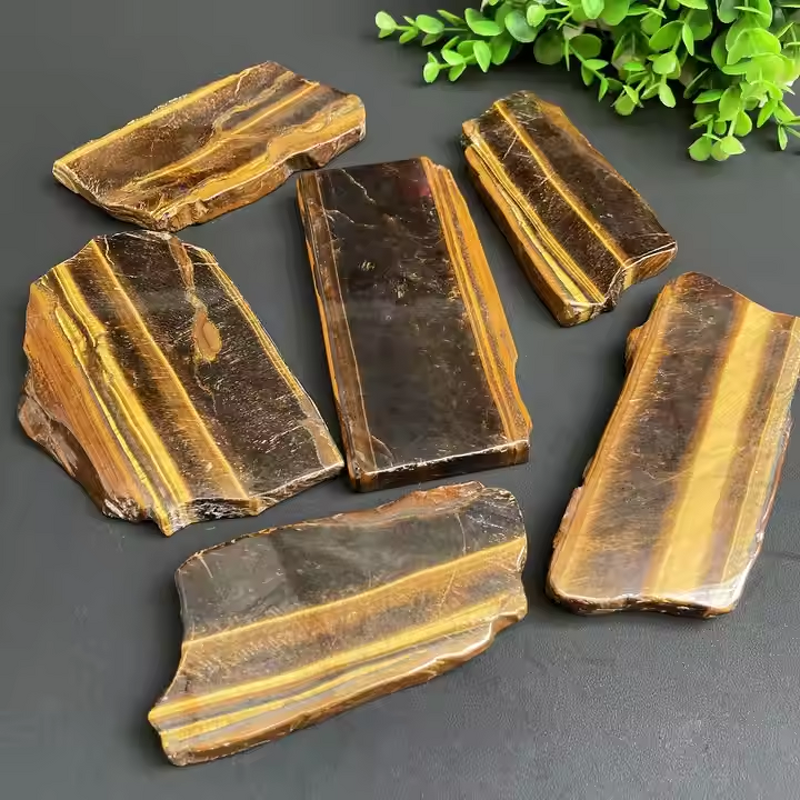 Quartz Crystal Slab Manufacturer - Natural and Yellow Tiger Eye Precious Mineral for Business Gifts Model