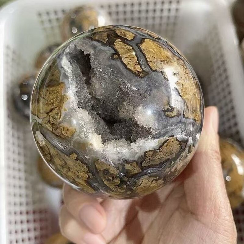 Agate Druzy Sphere Manufacturer - Wholesale High Quality Natural Healing Carving Gemstone for Home Decoration Beautiful Gift