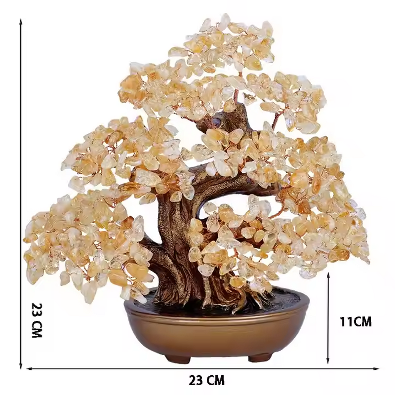 7 Chakra Crystal Gravel Tree Manufacturer - Wholesale Natural Amethyst Lucky Money Tree with Citrine Decor